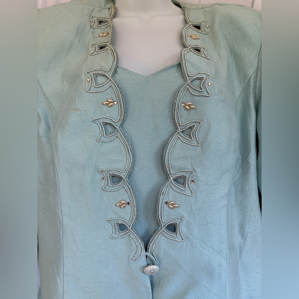 VTG 1980s Maxi Gown & Fancy Embellished Jacket - 16